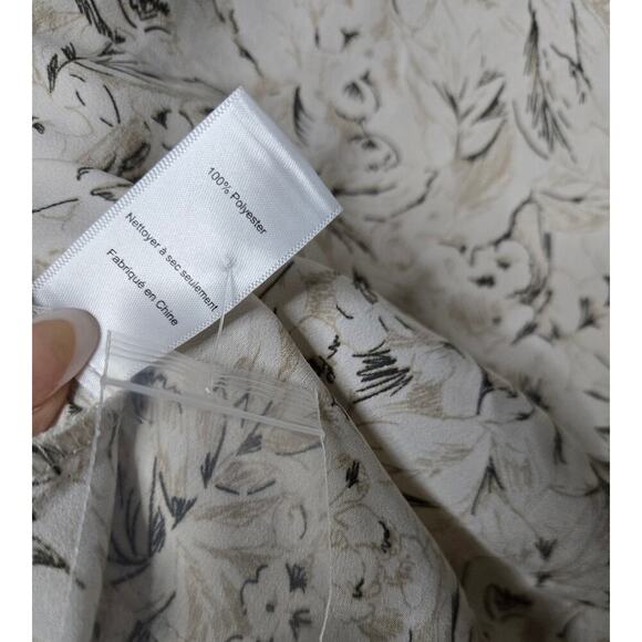 Astr The Label white sketch floral boho long sleeve crop top blouse Large. - Picture 11 of 12